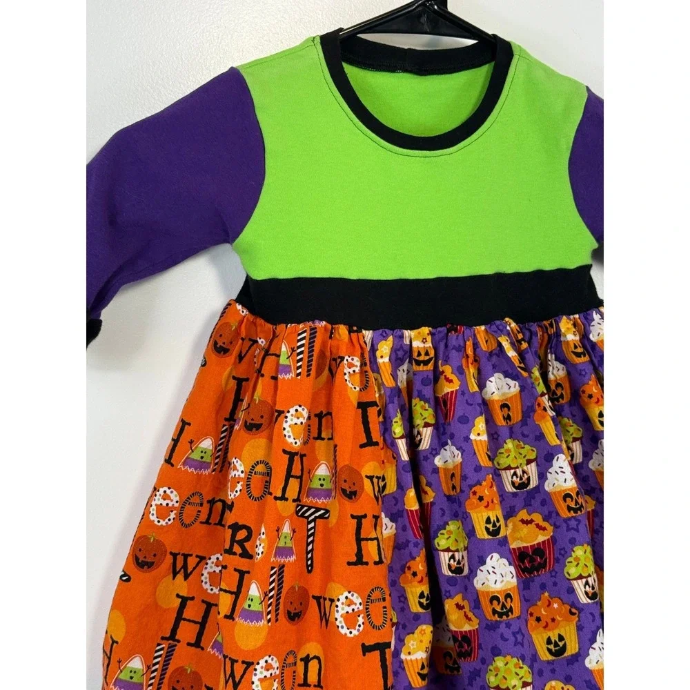 Firefliez Girls Halloween Dress 6 Spider Cupcake Twirl Ruffle‎ Boutique Pumpkin